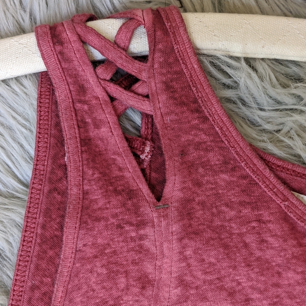 We The Free asymmetrical rose tank top